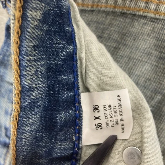 Arizona Jeans Mens 36x36 Flex Relaxed Straight Sits Below Waist Blue Denim - Picture 16 of 16